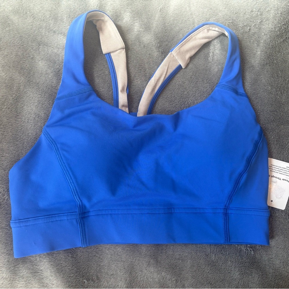 Lululemon Power Through Bra Size 4 Blazer Blue